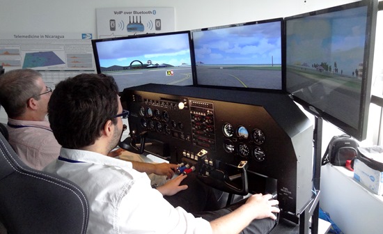 Uno de los simuladores que mostró Virtual Fly