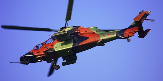 Eurocopter EC-665 Tigre, durante el entrenamiento que realizó el dia 26 / Foto: Josep Ventura