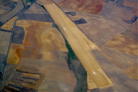 Imagen aérea del campo de vuelo