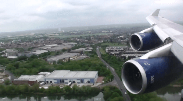 Aterrizaje de un 747 en Heathrow