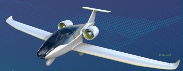 Dibujo del futuro avión biplaza E-Fan 2.0