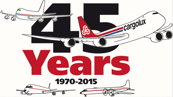 Pegatina del 45 aniversario de Cargolux