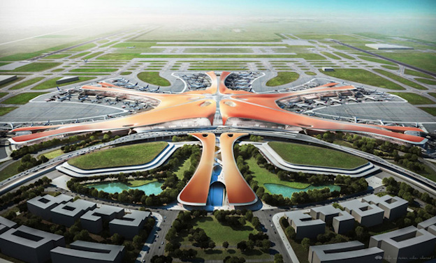 Imagen artística del futuro aeropuerto publicada en 'Pueblo en Línea'